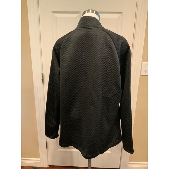 Adidas Black Chevron Embroidered Textured Zip-Up Jacket, Size 2XL - Picture 5 of 8